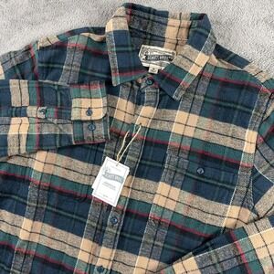 Schott NYC Plaid Flannel Shirt Mens Medium Long Sleeve Button Up Thick Warm NWT